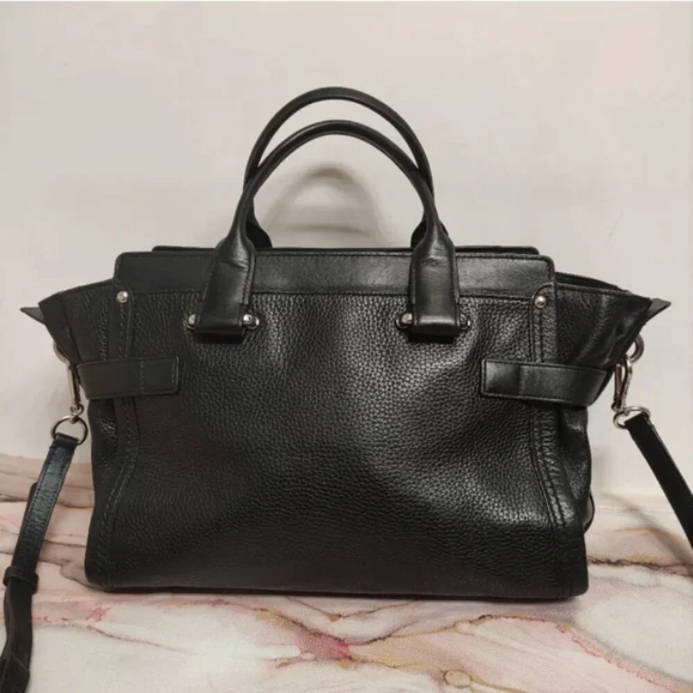 Coach Swagger Carryall In Pebble Leather Black with Silver Style No.34408 - Picture 2 of 15